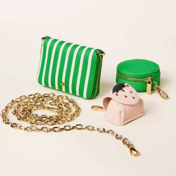 Kate Spade x Target Stripe Mini Crossbody Bag w Coinpurse and Strawberry Case - Picture 8 of 10